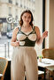 Plus Size Khaki Women's Belt with Rivet Detail Leather Harness Body Belt