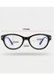 Karlo Black Retro Unisex Black Oval Cat Model Women's Men's Blue Light Protection Glasses - 2