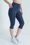 Women's High Waist Lycra Capri Leggings with Phone Pocket Detail and Push-Up Effect - 3