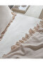 Verona Single Ruffled Yarn-Dyed Duvet Cover Set - White/Beige - 6
