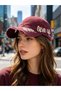 Unisex Burgundy Never Give up Embroidered Baseball Hat Adjustable Vintage Streetwear Sports Cap - 2