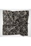 Cotton Polyester Soft Scarf Black Lilium Patterned Non-Slip Textured 90X90 - 5
