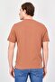 Men Crew Neck Short Sleeve Jacquard Pattern T-Shirt, Brown - 3