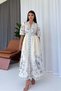 V-Neck Short-Sleeved Floral Women's Dress - 3