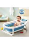 Tubby Foldable Baby Bath Tub for 0-5 Years | Portable Infant Bathtub with Temp Meter - (BLUE)