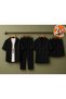 Rooy Wrinkled Crinkle Fabric Summer Lycra 2-Piece Shirt Pants + Shirt Shorts Set