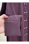 Cemay Long Tunic with Double Snap Fasteners and Slits - Gs688 Plum - 5
