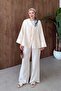 Güneş Linen Button Detail Suit Beige - 4