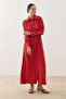 Piping Detailed Shirt Dress Red - 4