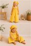 Yellow Girls' Jumpsuit – 100% Cotton, Tie-Strap, Wide-Leg Summer Jumpsuit with Bandana Set - 3