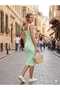Square Neck Knitwear Midi Dress - 4