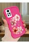 Redmi Note 12 Pro 4g Compatible Case Camera Protector Red Silicone Couple Phone Case Floral Pattern