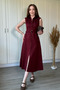 Polo Collar Belted Padded Midi Shirt Dress - 6