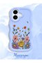 iPhone 17 Compatible Case Camera Protector Blue Silicone Couple Phone Case Floral Pattern - 2