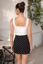 Women's Polka Dot Mini Skirt with Belt and Shorts - 7
