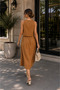 Women's Aerobin Fabric Skirt with Button Detail, Midi Length, Two-Piece Set - 2