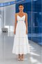 Layered Maxi Dress with Tie Detail and Lace Trim – White - 2