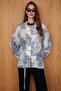 Shawl-Patterned Oversize Shirt with Tie-Up Look 5119 - 2