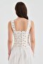Women's Underwire Jacquard Floral Fabric Detailed Design Corset - 3