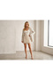 Women's Lace Embroidered Lined Mini Skirt with Metal Buttons