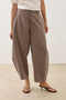 Striped Modal Barrel Pants Brown - 3