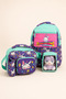 Girl's 2-Piece School Bag Set Orthopedic Multi-Compartment Primary School Backpack Lunch Bag Purple