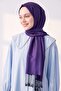 Double-Sided Silk Shawl Dark Purple - 5