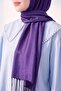 Double-Sided Silk Shawl Dark Purple - 4