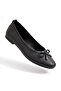 Jnues Black Genuine Leather Orthopedic Ballerinas - 3
