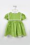 Polka Dot Pistachio Green Lace Detailed Square Cotton Casual Baby Girl Dress - 3
