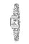 Square Case Heart Charmlı Women's Wristwatch Silver Color Pl-1604B2X - 3
