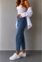 Julia Milano Women's Denim Trousers Blue Medium Snow Wash Comfort Daily Wear Casual Mom Boyfriend Jean Women's New Season (2026) - 2