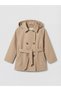 Lcw Kids Beige Hooded Belted Girl's Trench Coat - 2