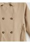Lcw Kids Beige Hooded Belted Girl's Trench Coat - 4