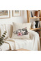 Cute Cat and Pink Floral Patterned Runner and Set of 4 Throw Pillow Covers - 6
