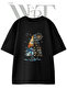 Forest Compass_1 Design Printed Unisex Black Oversize T-Shirt