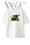 Kurbaga Bilge Design Printed Unisex White Oversize T-Shirt