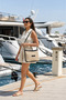 Black Women's Straw Shoulder Bag with Adjustable Strap and Zipper, Summer Casual Stylish Crossbody Bag Model - 3