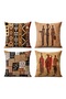 African Carrier Women Patterned 4-Piece Throw Pillow Cover Set - 3