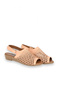 Powder Light Leather Women's Wedge Heeled Sandals - 2