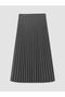 Lcwaikiki Classic Gray Pleated Skirt with Elastic Waist - 5