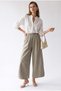 4954 Women's High Waist Elastic Waist Palazzo Skirt Trousers Antique Mink - 2