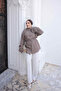Brown Waist-Tie Striped Loose-Fit Shirt - 3