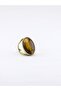 Natural Stone Oval Tiger's Eye Natural Stone Adjustable Women's Ring Euy13Kg - 5