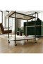 Multipurpose Serving Cart with Wheel, Riffed Handle and Metal Frame – Marble White - 2