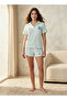 Pyjama Short Set Johnny Collar T-shirt & Shorts