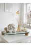 Curve Glass Tray with Wooden Ball Legs Decorative Organizer Stand Makeup/Jewelry/Kitchen