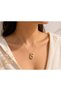 Letter S Stone Balloon Letter Gold Color Women's Necklace - 3