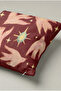 Burgundy Ground Hands and Star Pattern Cushion Cover 287 – Celestial Hands Design 45X45 cm - 3