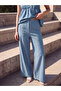 Blue high waist wide leg women's trousers - 2